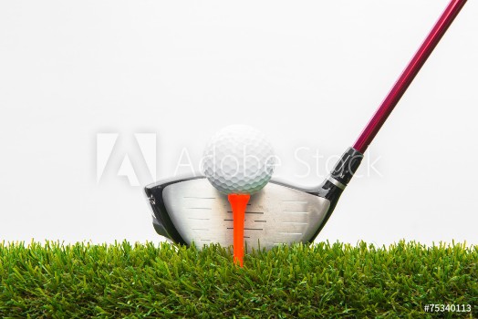 Picture of Golf club and ball in grass